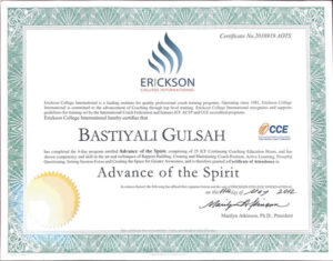 Erickson College - Bilinç Aşamaları Farkındalığı sertifikası